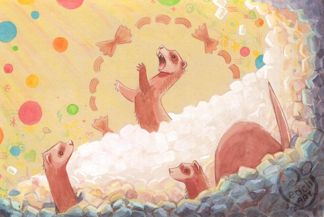 Ferret Heaven | Watercolor